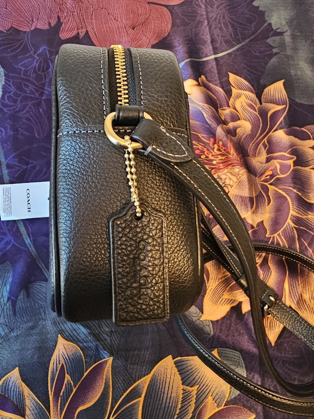 Large Coach Signature Jamie Camera Bag Pebbled Black Leather Crossbody NWT - Picture 8 of 8